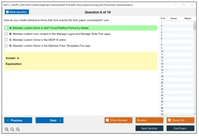 SAP C_S4CPR_2208 SAP Certified Application AssociateSAP S/4HANA Cloud (public)Sourcing and Procurement Implementation Practice test exam simulator test engine exam Prep practice test questions answers Image 6