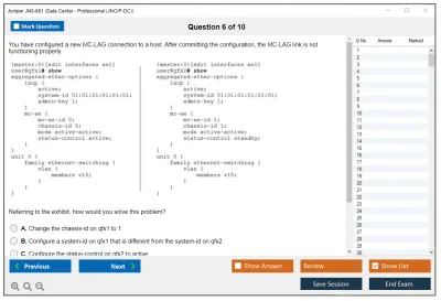 Juniper JN0-681 Data Center - Professional (JNCIP-DC) Practice test exam simulator test engine exam Prep practice test questions answers Image 6