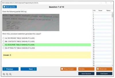 SAS Institute A00-212 SAS Advanced Programming for SAS 9 Practice test exam simulator test engine exam Prep practice test questions answers Image 7