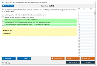SAP C_S4FCF_2020 SAP Certified Application Associate - Central Finance in SAP S/4HANA Practice test exam simulator test engine exam Prep practice test questions answers Image 3