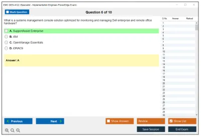 EMC DES-4122 Specialist - Implementation Engineer PowerEdge Version 2.0 Practice test exam simulator test engine exam Prep practice test questions answers Image 6