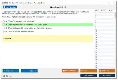 EMC DES-4122 Specialist - Implementation Engineer PowerEdge Version 2.0 Practice test exam simulator test engine exam Prep practice test questions answers Image 3