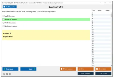 SAP C_S4CS_2208 SAP Certified Application AssociateSAP S/4HANA Cloud (public)Sales Implementation Practice test exam simulator test engine exam Prep practice test questions answers Image 7