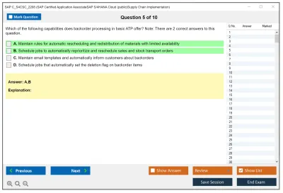 SAP C_S4CSC_2208 SAP Certified Application AssociateSAP S/4HANA Cloud (public)Supply Chain Implementation Practice test exam simulator test engine exam Prep practice test questions answers Image 5