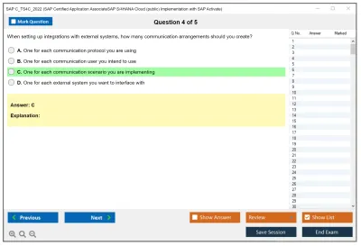 SAP C_TS4C_2022 SAP Certified Application AssociateSAP S/4HANA Cloud (public) Implementation with SAP Activate Practice test exam simulator test engine exam Prep practice test questions answers Image 4