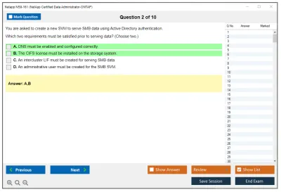 Netapp NS0-161 NetApp Certified Data Administrator-ONTAP Practice test exam simulator test engine exam Prep practice test questions answers Image 2