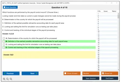 SAP C_THR12_65 SAP Certified Application Associate - Human Capital Management with SAP ERP 6.0 EHP5 Practice test exam simulator test engine exam Prep practice test questions answers Image 4