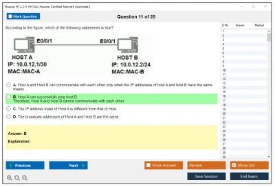 Huawei H12-211 HCNA (Huawei Certified Network Associate) Practice test exam simulator test engine exam Prep practice test questions answers Image 11