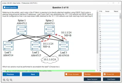 Juniper JN0-681 Data Center - Professional (JNCIP-DC) Practice test exam simulator test engine exam Prep practice test questions answers Image 3