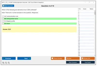 SAP C_CP_I_12 SAP Certified Application Associate - SAP Cloud Platform Integration Practice test exam simulator test engine exam Prep practice test questions answers Image 4