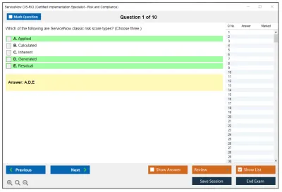 ServiceNow CIS-RCI Certified Implementation Specialist - Risk and Compliance Practice test exam simulator test engine exam Prep practice test questions answers Image 1