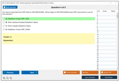 SAP E_BW4HANA207 SAP Certified Application SpecialistSAP BW/4HANA 2.0 Delta Practice test exam simulator test engine exam Prep practice test questions answers Image 4