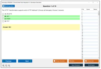 Informatica PR000041 PowerCenter Data Integration 9.x:Developer Specialist Practice test exam simulator test engine exam Prep practice test questions answers Image 1