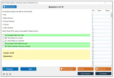 Qlik QV12BA QlikView 12 Business Analyst Certification Exam Practice test exam simulator test engine exam Prep practice test questions answers Image 3