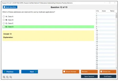 Huawei H12-221 HCNP-R&amp;S-IERN (Huawei Certified Network Professional-Implementing Enterprise Routing Network) Practice test exam simulator test engine exam Prep practice test questions answers Image 12