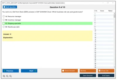 SAP C_S4CS_2208 SAP Certified Application AssociateSAP S/4HANA Cloud (public)Sales Implementation Practice test exam simulator test engine exam Prep practice test questions answers Image 9