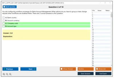 SAP C_S4FTR_2021 SAP Certified Application AssociateTreasury with SAP S/4HANA (SAP S/4HANA 2021) Practice test exam simulator test engine exam Prep practice test questions answers Image 2