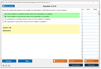 SAP C_DS_42 SAP Certified Application Associate Data Integration with SAP Data Services 4.2 Practice test exam simulator test engine exam Prep practice test questions answers Image 3