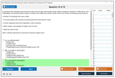 Qlik QSBA2021 Qlik Sense Business Analyst Certification Exam - February 2021 Release Practice test exam simulator test engine exam Prep practice test questions answers Image 10