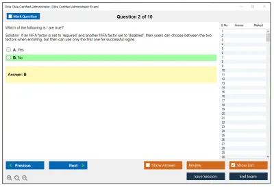 Okta Okta-Certified-Administrator Okta Certified Administrator Exam Practice test exam simulator test engine exam Prep practice test questions answers Image 2