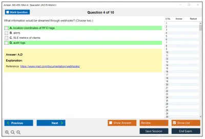 Juniper JN0-450 Mist AI. Specialist (JNCIS-MistAI) Practice test exam simulator test engine exam Prep practice test questions answers Image 4
