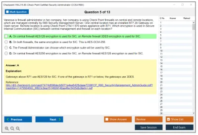Checkpoint 156-215.80 Check Point Certified Security Administrator (CCSA R80) Practice test exam simulator test engine exam Prep practice test questions answers Image 5
