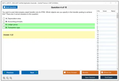 SAP C_S4FCF_1909 SAP Certified Application Associate - Central Finance in SAP S/4HANA Practice test exam simulator test engine exam Prep practice test questions answers Image 4