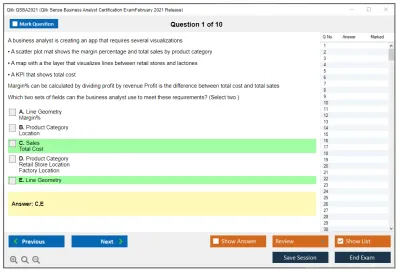 Qlik QSBA2021 Qlik Sense Business Analyst Certification Exam - February 2021 Release Practice test exam simulator test engine exam Prep practice test questions answers Image 1