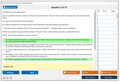 Microsoft AZ-301 Microsoft Azure Architect Design Practice test exam simulator test engine exam Prep practice test questions answers Image 5
