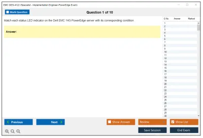 EMC DES-4122 Specialist - Implementation Engineer PowerEdge Version 2.0 Practice test exam simulator test engine exam Prep practice test questions answers Image 1