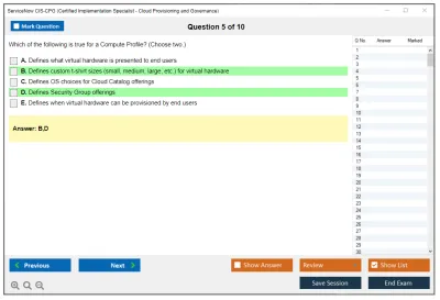 ServiceNow CIS-CPG Certified Implementation Specialist - Cloud Provisioning and Governance Practice test exam simulator test engine exam Prep practice test questions answers Image 5