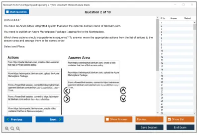 Microsoft 70-537 Configuring and Operating a Hybrid Cloud with Microsoft Azure Stack Practice test exam simulator test engine exam Prep practice test questions answers Image 2