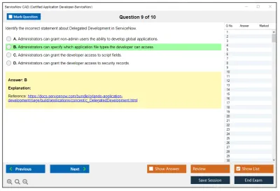 ServiceNow CAD Certified Application Developer - ServiceNow Practice test exam simulator test engine exam Prep practice test questions answers Image 9