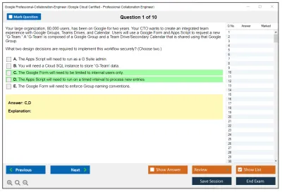 Google Professional-Collaboration-Engineer Google Cloud Certified - Professional Collaboration Engineer Practice test exam simulator test engine exam Prep practice test questions answers Image 1