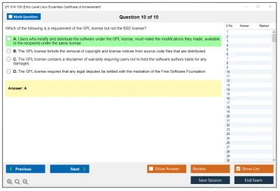 LPI 010-150 Linux Essentials Certificate Exam, version 1.5 Practice test exam simulator test engine exam Prep practice test questions answers Image 10
