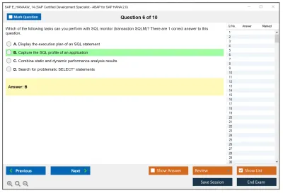 SAP E_HANAAW_14 SAP Certified Development Specialist - ABAP for SAP HANA 2.0 Practice test exam simulator test engine exam Prep practice test questions answers Image 6