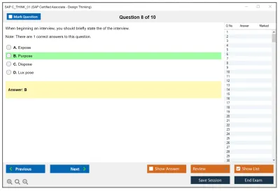 SAP C_THINK_01 SAP Certified Associate - Design Thinking Practice test exam simulator test engine exam Prep practice test questions answers Image 8