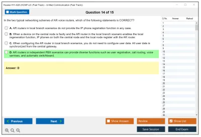 Huawei H11-828 HCNP-UC (Fast Track) - Unified Communication (Fast Track) Practice test exam simulator test engine exam Prep practice test questions answers Image 14