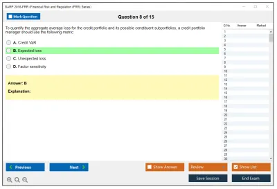 GARP 2016-FRR Financial Risk and Regulation (FRR) Series Practice test exam simulator test engine exam Prep practice test questions answers Image 8