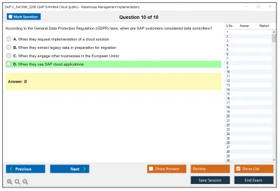 SAP C_S4CWM_2208 SAP S/4HANA Cloud (public) - Warehouse Management Implementation Practice test exam simulator test engine exam Prep practice test questions answers Image 10