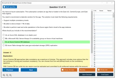 Microsoft AZ-301 Microsoft Azure Architect Design Practice test exam simulator test engine exam Prep practice test questions answers Image 13