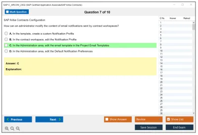 SAP C_ARCON_2302 SAP Certified Application AssociateSAP Ariba Contracts Practice test exam simulator test engine exam Prep practice test questions answers Image 7