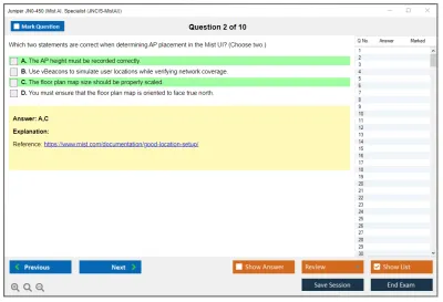 Juniper JN0-450 Mist AI. Specialist (JNCIS-MistAI) Practice test exam simulator test engine exam Prep practice test questions answers Image 2