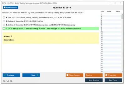 SAP C_HANATEC_12 SAP Certified Technology Associate - SAP HANA (Edition 2016) Practice test exam simulator test engine exam Prep practice test questions answers Image 10