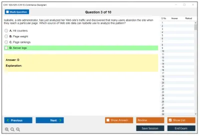 CIW 1D0-525 CIW v5 E-Commerce Designer Practice test exam simulator test engine exam Prep practice test questions answers Image 3