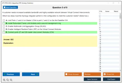 HP HPE0-S50 Integrating HPE Synergy Solutions Practice test exam simulator test engine exam Prep practice test questions answers Image 5