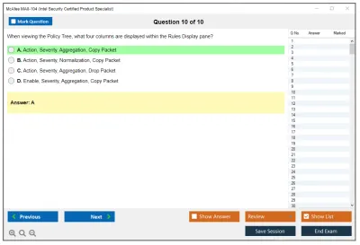 McAfee MA0-104 Intel Security Certified Product Specialist Practice test exam simulator test engine exam Prep practice test questions answers Image 10