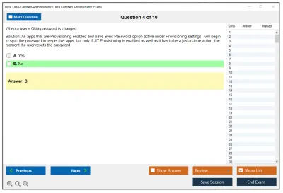 Okta Okta-Certified-Administrator Okta Certified Administrator Exam Practice test exam simulator test engine exam Prep practice test questions answers Image 4