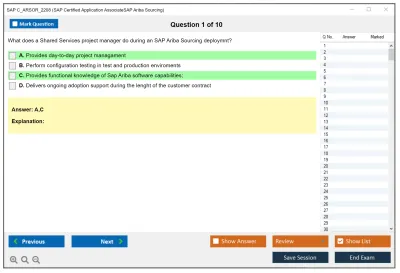 SAP C_ARSOR_2208 SAP Certified Application AssociateSAP Ariba Sourcing Practice test exam simulator test engine exam Prep practice test questions answers Image 1