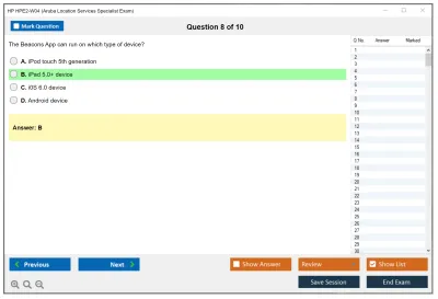 HP HPE2-W04 Aruba Location Services Specialist Exam Practice test exam simulator test engine exam Prep practice test questions answers Image 8
